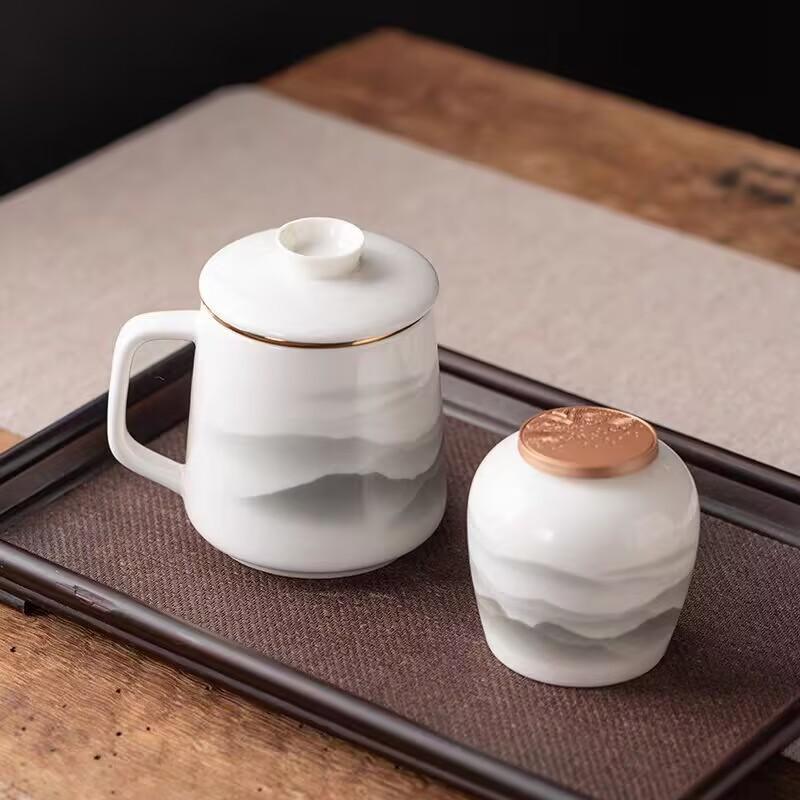 High-Value Tea Cup Ceramic Tea Separation Cup Personal Tea Cup Office Cup Gift Box