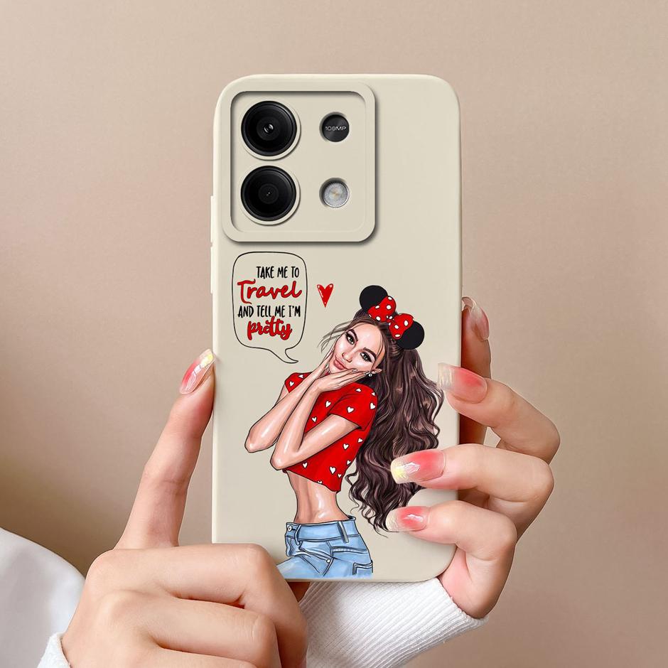 For Xiaomi Redmi Note 13 Pro Plus 5G Case Sweet Girls Cartoons Matte Silicone Coque For Redmi Note13 Pro+ 5G New Design Funda