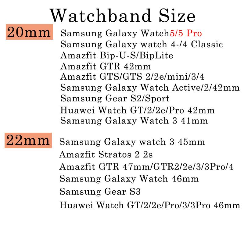 22mm 20mm Band for Samsung Galaxy Watch 3 41 45mm 46mm 42mm Gear S3 Steel Strap Active2 40 44mm Metal Loop for Amazfit BIP 2 GTR