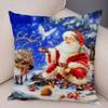 Merry Christmas Santa Claus Cushion Cover Decor Cute Cartoon Pillow Case Plush Pillowcase for Children Room Sofa 45x45cm