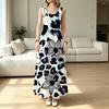 Summer Bohemian Floral Sleeveless Maxi Tank Dress,Lightweight Flowy Elegant Casual Dress,Daily Street Wear for Women