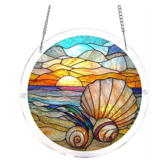 Acrylic Puzzles Suncatcher 83 Pieces Stained Glass Style Window Hanging I