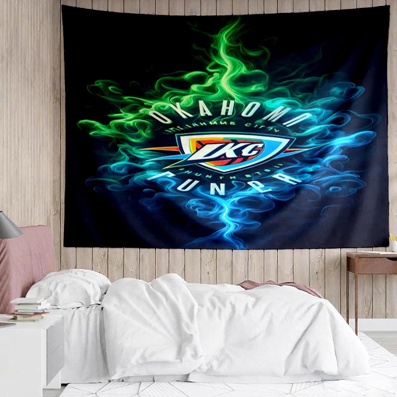 1PC Thunder Basketball Team Quick-Dry Tapestry, Unique Design Tapestry, Suitable for Bedroom,Livingroom, Playroom,Heartwarming Holiday Gifts