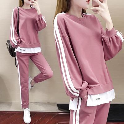 Chándal de primavera y otoño para mujer, conjunto de 2 piezas, jersey, Top, pantalones largos, traje deportivo, talla grande