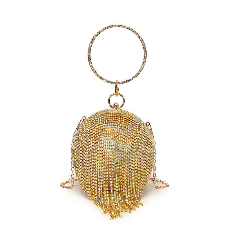 Super Cool Shiny Spherical Diamond Tassel Chain Shoulder and Crossbody Bags Hot Trendy Personality Handbags for Women 2025 Hot
