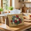 1pc Baroque Botanical Tissue Box | Multi-functional Napkin Dispenser, Two Sizes Available Suitable for Home, Parties, Car Decoration Peony Rose Bouque