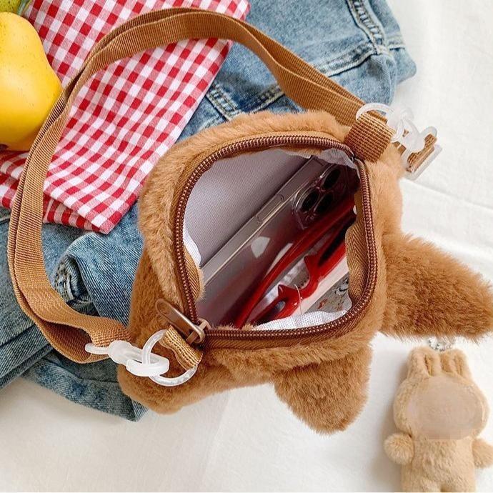 Panenka nová kreslená plyšová crossbody taška je roztomilý a plyšový narozeninový dárek