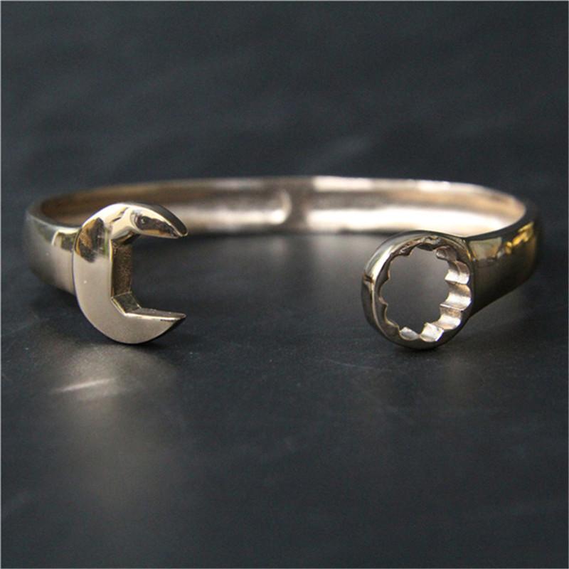 Wrench Biker Bangle 316L Stainless Steel Cool Spanner Bracelet For Men
