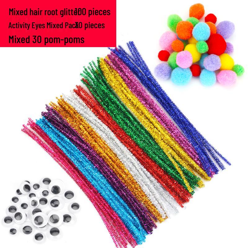 Colorful DIY Chenille Pipe Cleaner Bouquet - Plush, Handmade Spring Craft Pack In Macaron Shades for Children