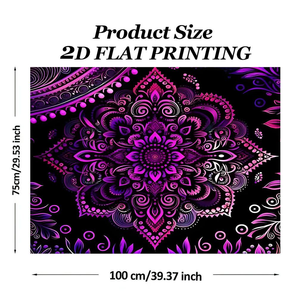 1Pcs Purple Pink Mandala Floral Car Trunk Mat with Anti Slip Cargo Liner Waterproof Rear Storage Protector Floor Mat for SUV Sed