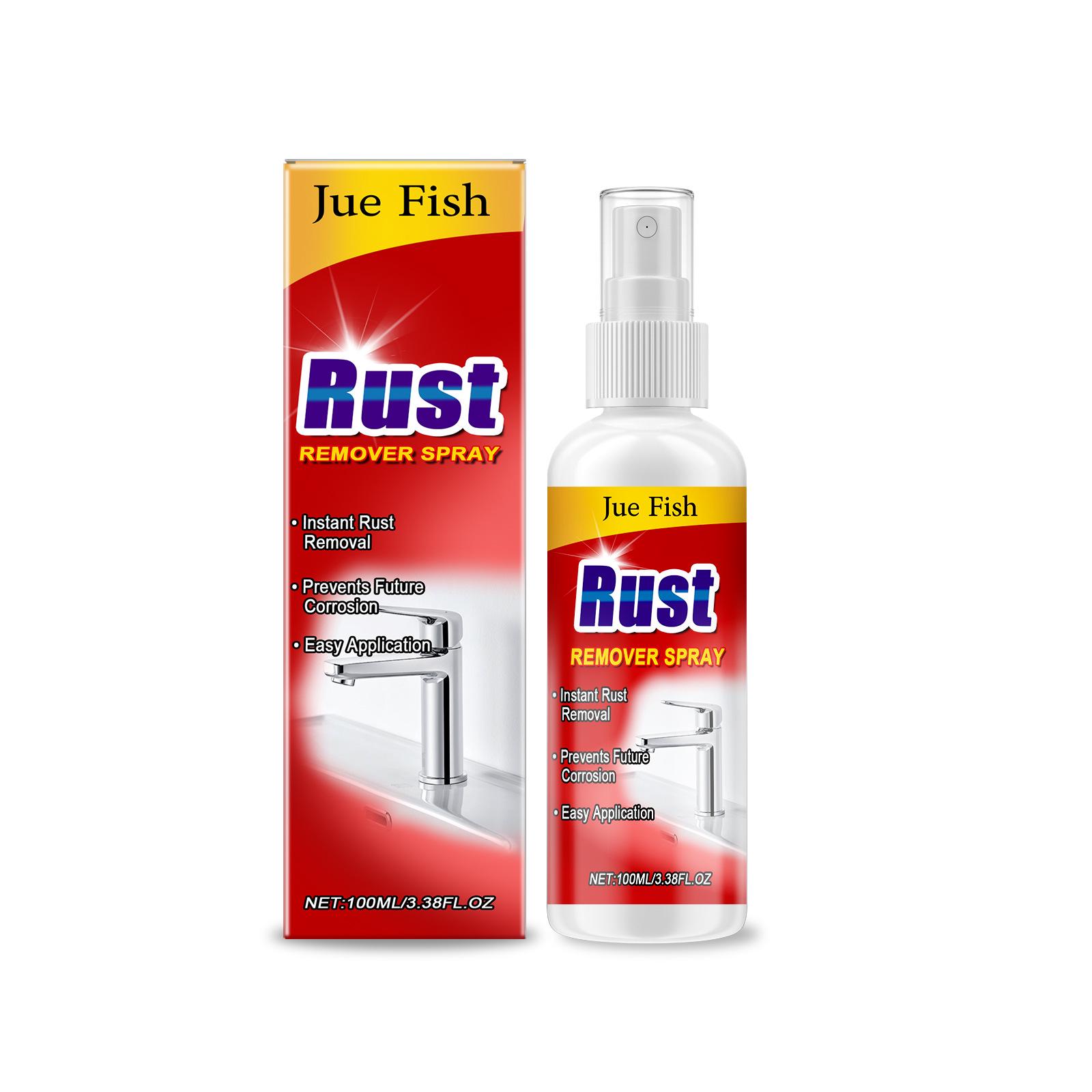 JUE FISH Rust Remover Spray - Multi-functional, Easy-Cleaning Citric Acid Formula for Metal, Oil Stain Removal, and Anti-Corrosion Protection.