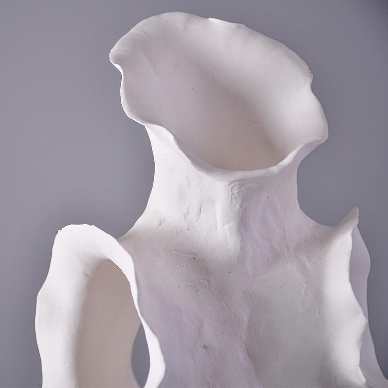 Ceramic Crafts Flower Vase Stereoscopic Embracing Stripes Flower Arrangement Accessories Home Decoration Accessories