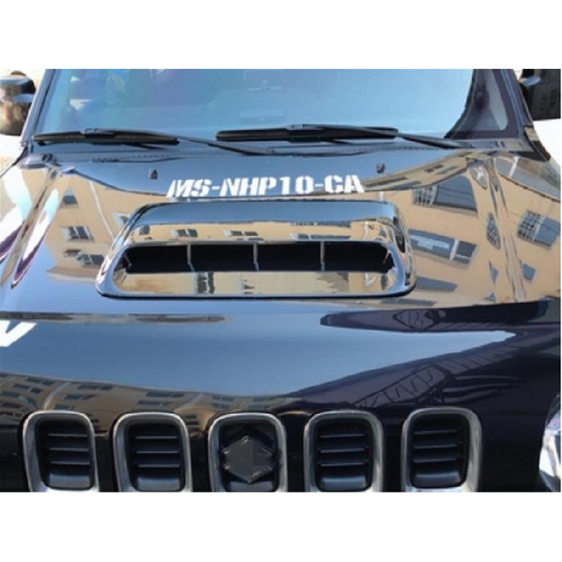 Glossy Carbon Fiber Look Car Air Flow Intake Hood Scoop Vent Bonnet Decor Cover