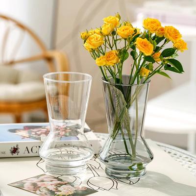 Nordic Glass Flower Vase Decorative Hydroponic Plant Flowers Bottle Home Office Desk Aesthetic Vases Fresh Flower Water Bottle