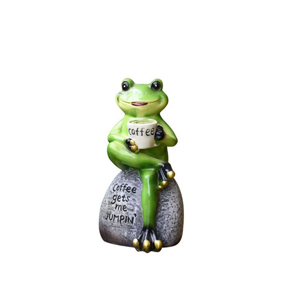 Frog Sitting On Stone Personalized Collectible Frog Statue Mascot Frog  Figurine Garden Decoration