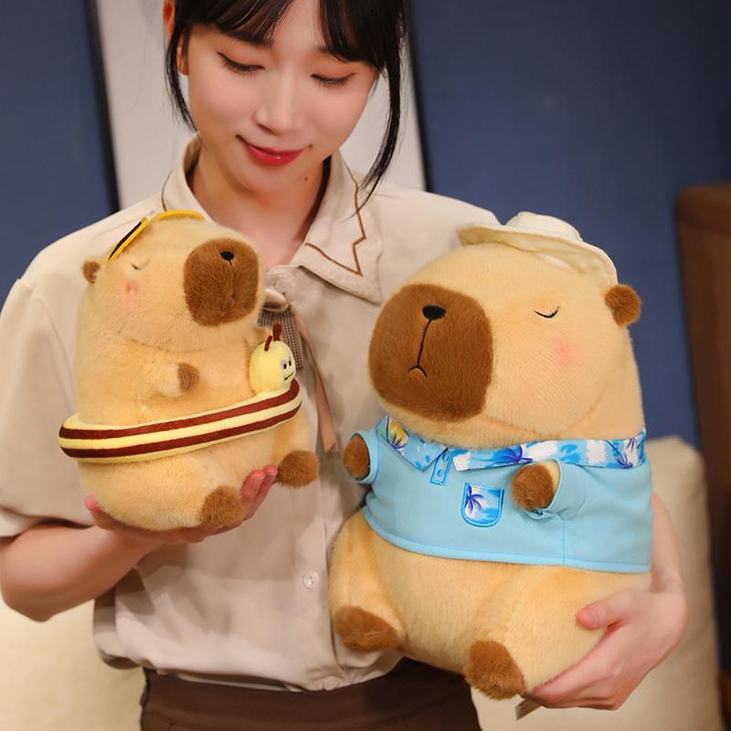 Neuer Sommerstil Capybara Plüschtier Niedliche Plüschpuppe Kissen Kissen Kawaii Stofftier Kinder Geburtstagsgeschenke Kinderschlafspielzeug