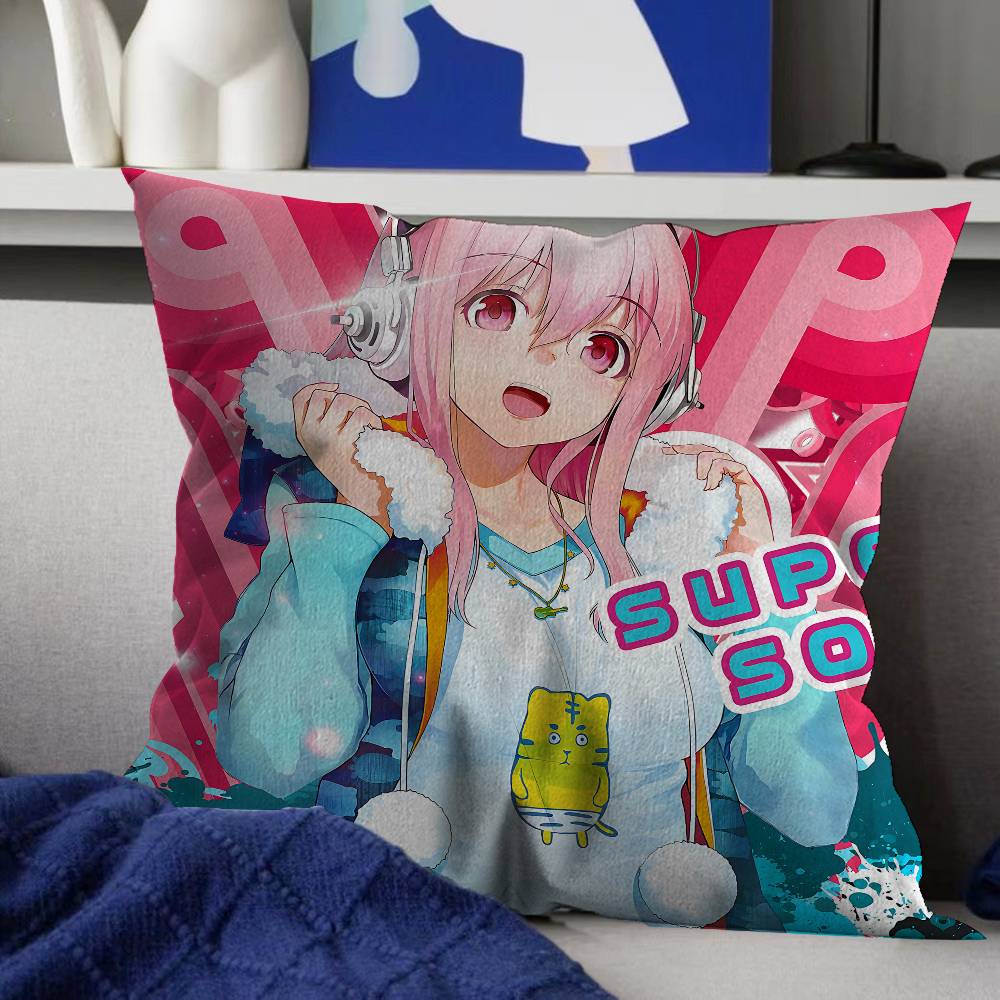 SSuper Sonico Pillow Gift Home Office Decoration Pillow Bedroom Sofa Car Cushion CoverPillow Case