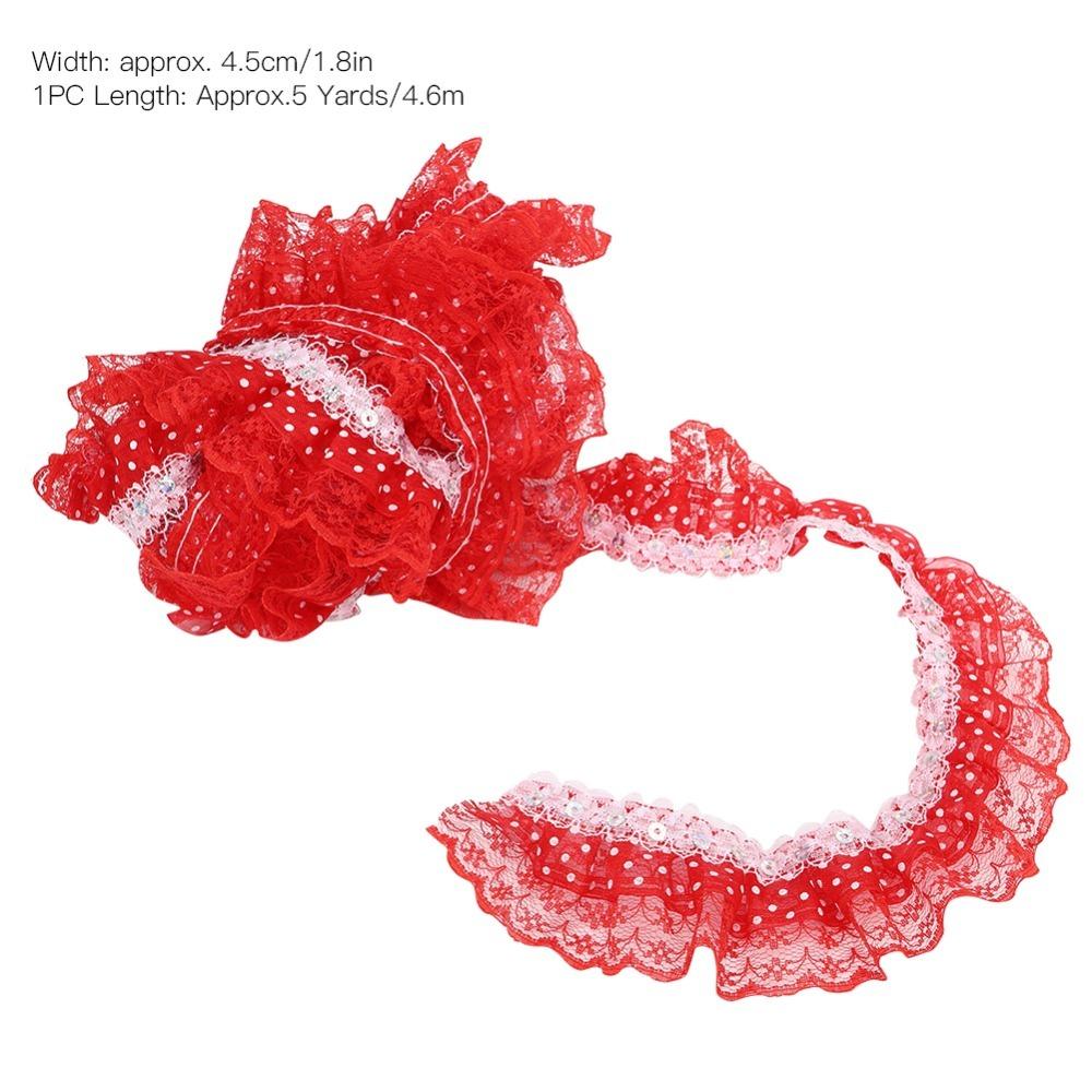1pcs Printing Dots Embroidered Lace Trim 3 Layer DIY Craft Trim Lace Ribbon  Sewing Craft