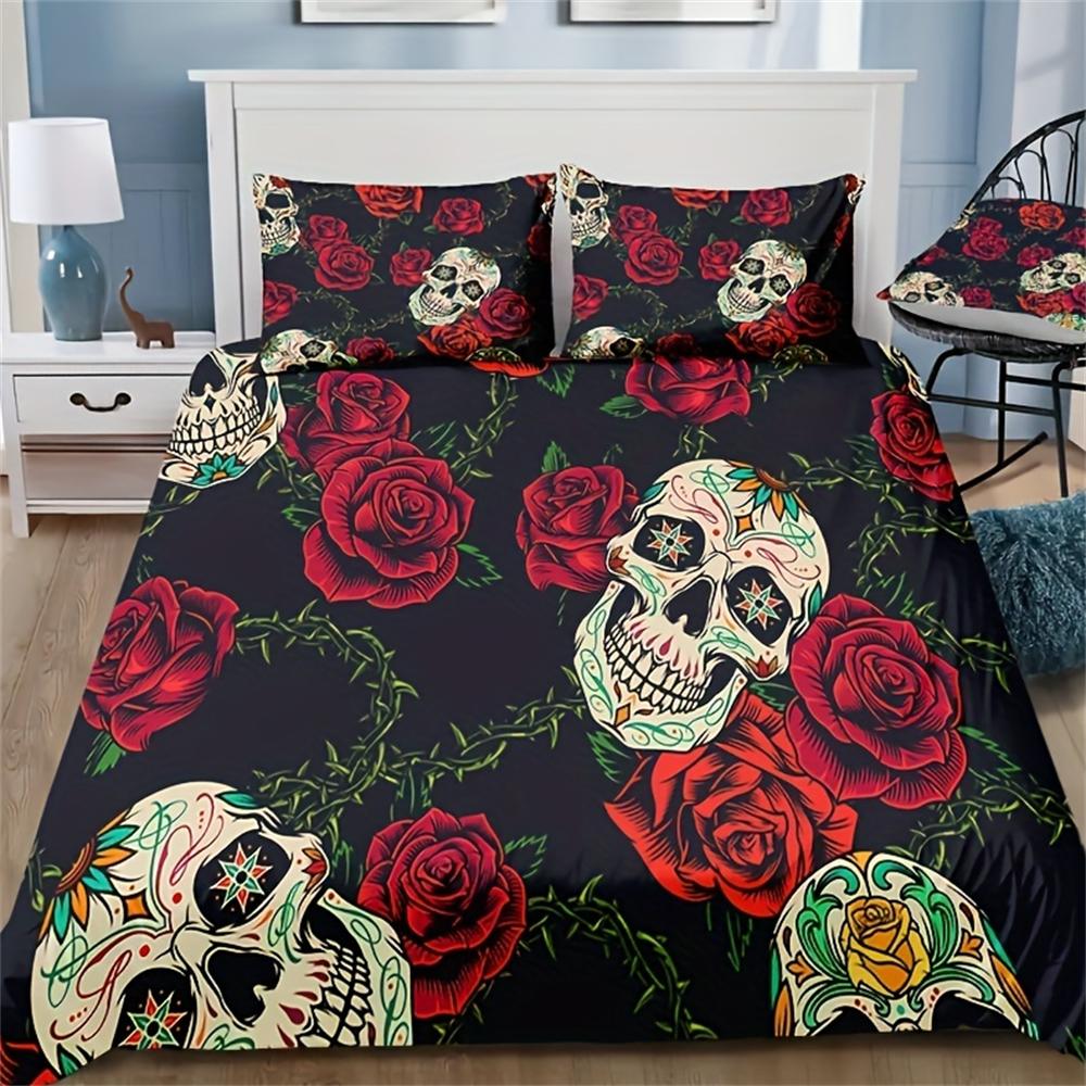 

2/3pcs Romantic Rose 3D Printed Duvet Cover Set Soft And Comfortable Bedding For Bedroom Guest Room Decor Bedding Set EU Single 135x200cm