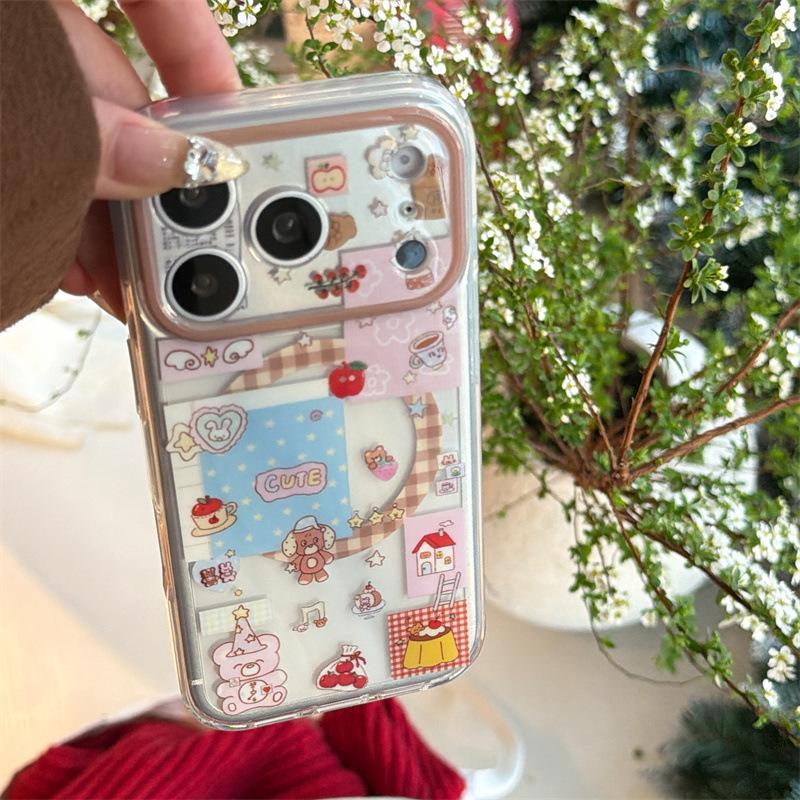 

Korean Style Sweet Bear Magnetic Stand iPhone Case for 17/16 Pro Max/15/14 iPhone 17 Pro