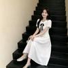 French First Love Doll Collar Huge Good-looking Dress Women's Summer College Style Gentle White Short-sleeved Temperament Long Skirt