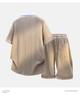 Men's Trendy Jacquard Lapel Short Sleeve T-shirt Set