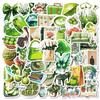 50 Small Fresh Green Series Graffiti Stickers Decorative Skateboard Notebook Refrigerator Stickers