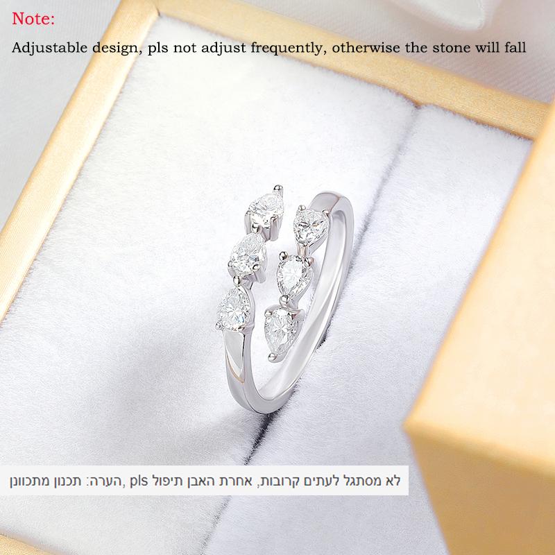 Test Passed 3*4MM Rings for Women Lab Diamond Wedding Band 925 Sterling Silver Female Crown Single Tail Ring