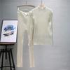 Casual Fashion Suit Women's Autumn and Winter Tight Sexy Knitted Sweater Pant Suit