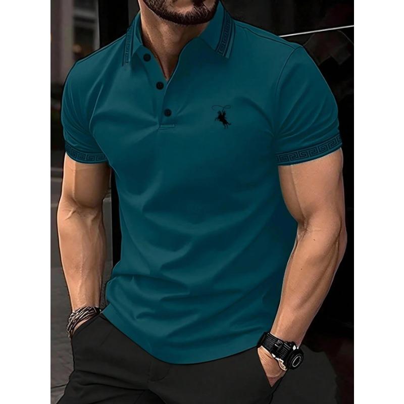 Summer Men's Short-Sleeved Polo 3D Print Shirt - Breathable Lightweight Casual Simple and Versatile Men's Clothing