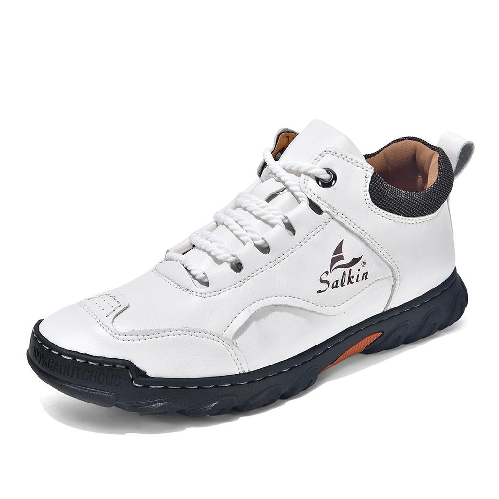 Hand-stitching Leather Men Boots Split Leather Shoes Men Ankle Boots For Men Casual Shoes Large Size Tooling Shoes