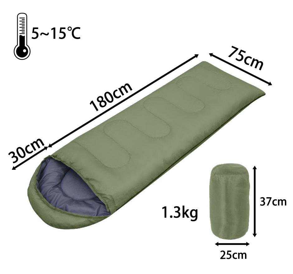 Portable 1.3kg Camping Sleeping Bag Outdoor Waterproof 3 Season Lower 5℃ for Adults & Kids Backpacking Hiking Travel
