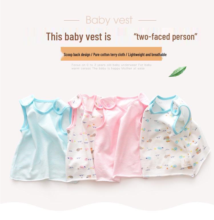 2-Piece Newborn Modal Half-Sleeve Anti-Spill Vest Set for Outdoors
