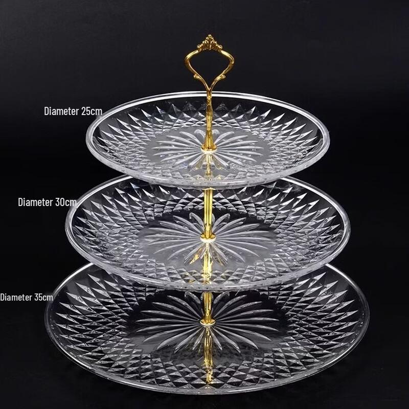 ZISIZ Светлая Роскошь 3-ярусная Сервировочная Подставка с Кристальным Эффектом