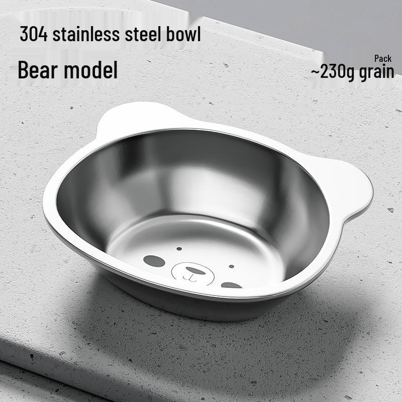 Stainless Steel Pet Bowl with Elevated Rack for Cats & Dogs - Anti-Neck Strain Design
