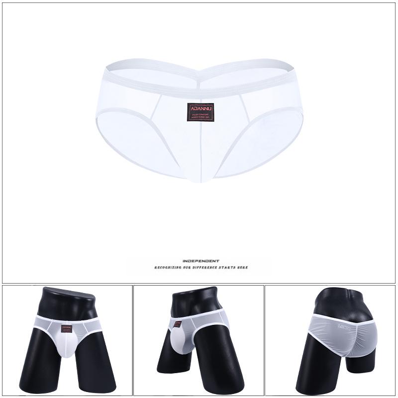 Men's Sexy Deep V-Back Butt-Lifting Transparent Thong AD332
