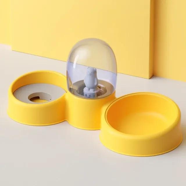 New Dog  Cat Bowl Double Bowl Cat Automatic Feeder Dog Bowl Stainless Steel  Pet Water Dispenser Pet Supplies