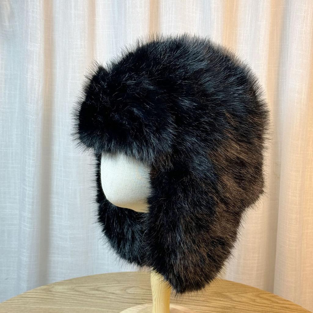 Plush Lei Feng Hat Women's Autumn and Winter Cycling Thickened Warm and Coldproof Ear Hat Northeast Pullover Hat