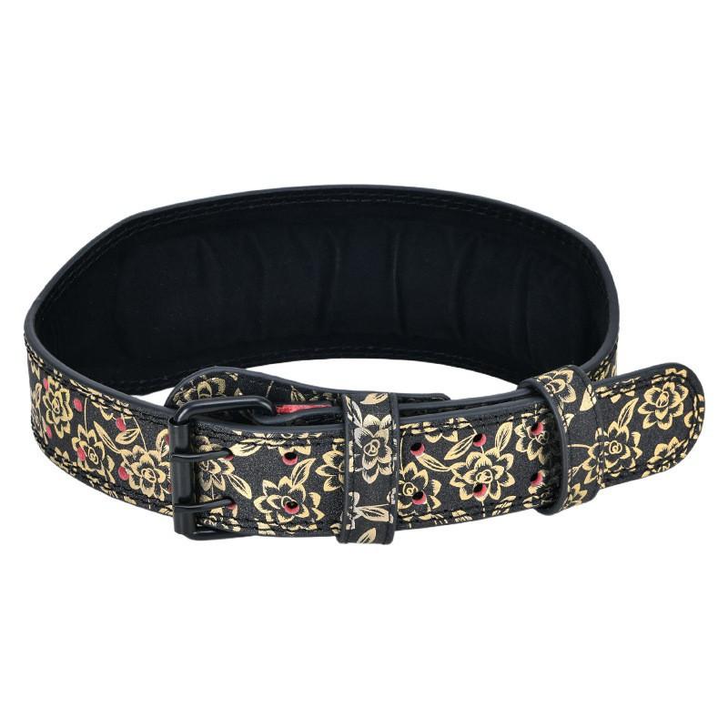 

Leather Fitness Belt Weightlifting Squats Hard-lifting Power Exercise Thickening Special Strong Waist Support To Help Black and gold style one