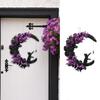 Cat Welcome Sign Moon Shaped Door Hanging Decorations Halloween Wreath  Indoor Outdoor Decorations