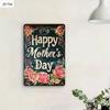 Vintage Mother's Day Tin Sign 8x12 Inch Pink Roses Floral Metal Wall Decor Rustic Farmhouse Gift
