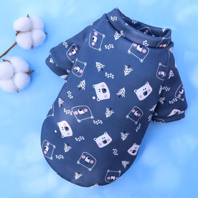 Pet Dog Hoodie Sweater French Bulldog Cat Winter Two-Legged Warm Clothing With Animal Print
