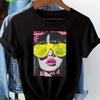 Ladies Tshirt Cool Pop Art Fashion Pattern Tshirt With Sunglasses For Comfortable Street Style Daily Wear