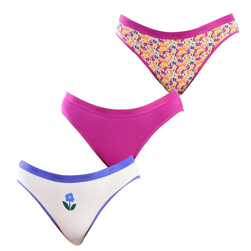 Pack of 3 Stretch Cotton Briefs D4C17 for Women