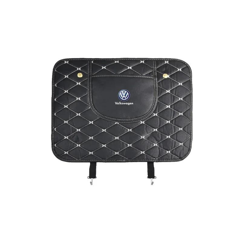 

For Volkswagen VW PU Leather Car Seat Back Protector Mat Anti Dirty Protective Pad For Volkswagen Tharu R Polo T5 Tiguan Passat
