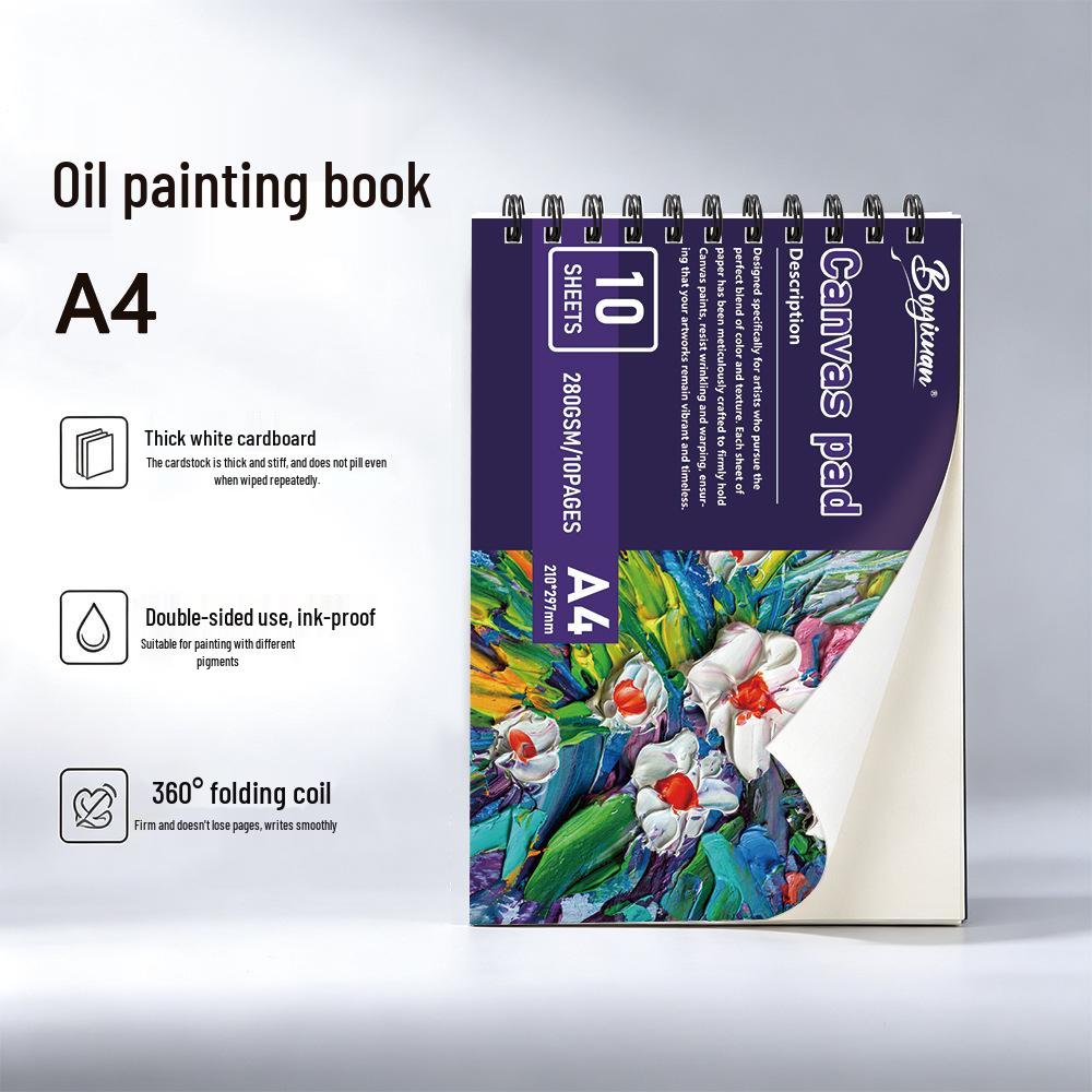 A4 Spiralbindung Zeichenblock: Verdickte Ausgabe für Öl-, Acryl- und Aquarellfarben.