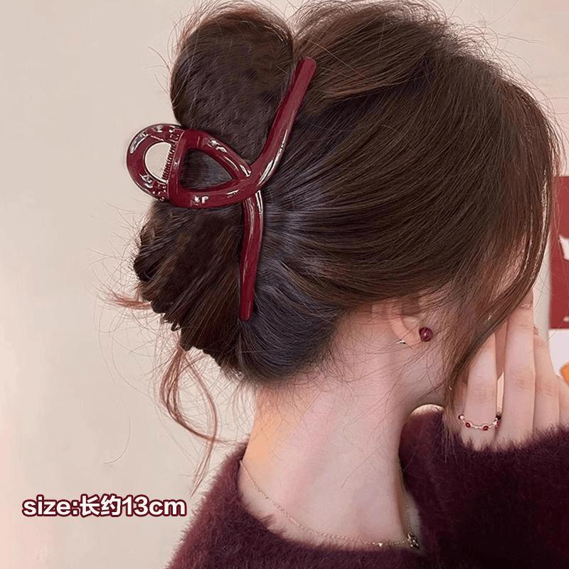 Anchor red clip large bow back of the head shark high-end red hairpin clip hair accessories