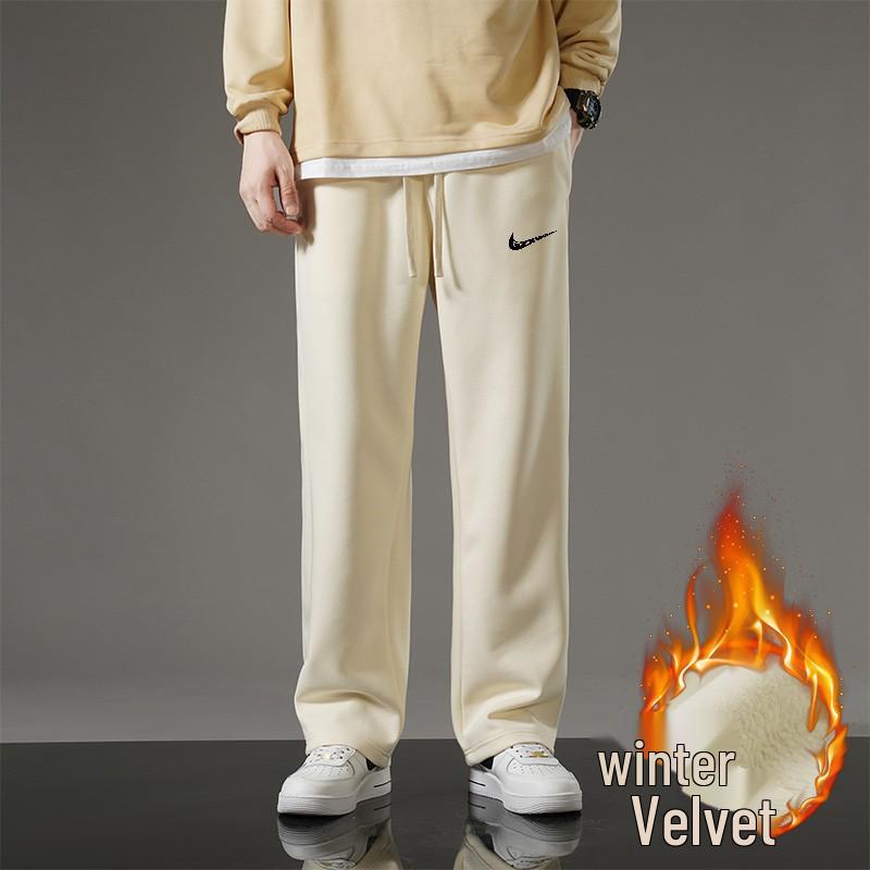 Pantaloni de trening la modă căptușiți cu fleece pentru bărbați și femei 2025: Pantaloni casual sport de exterior pentru toamnă/iarnă