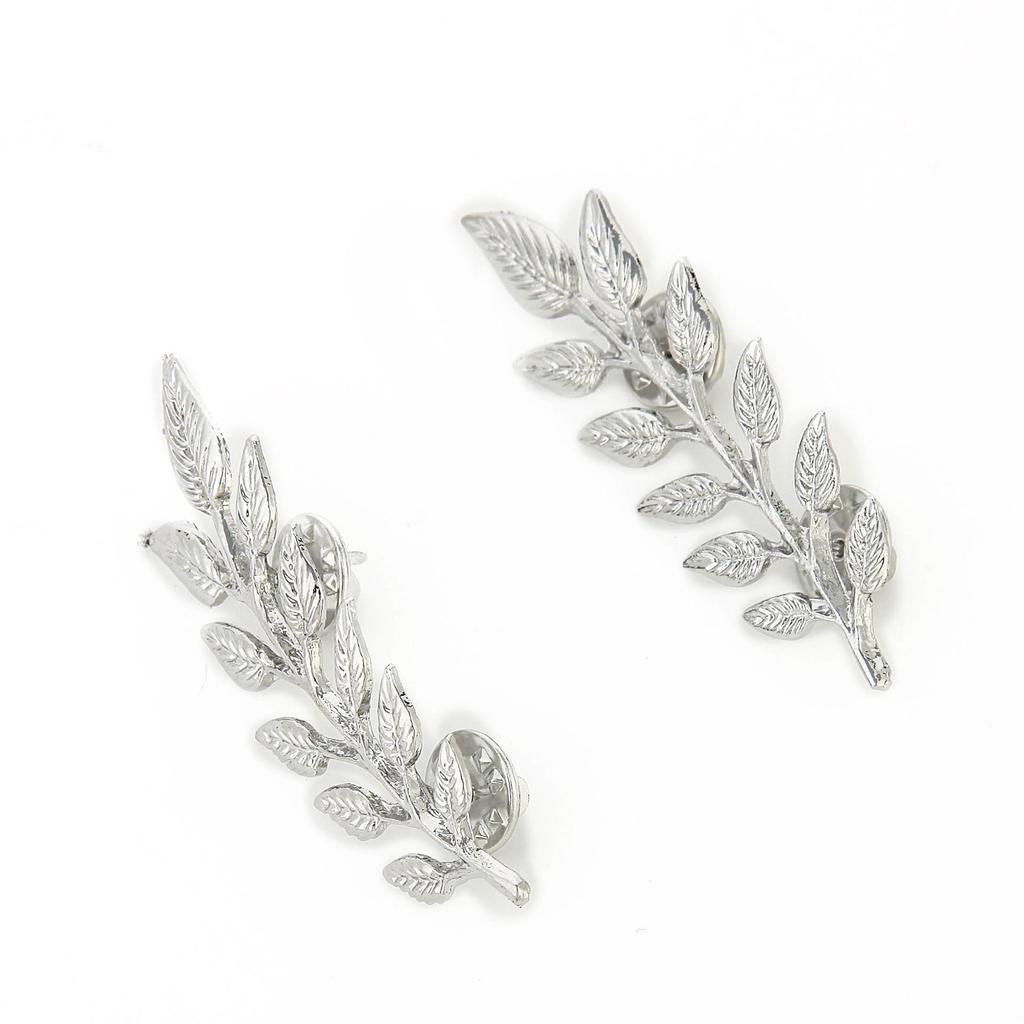 Gold & Silver Leaf Unisex Brooch - Trendy Lapel Pin for Shirt or Sweater