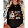Plus Size, Print Plus Size Women's Casual T-Shirt, Round Neck, Short Sleeved, Slightly Elastic Fabric, Regular Style